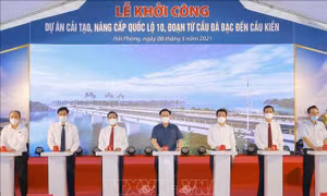 Chủ tịch Quốc hội dự Lễ khởi công Dự án cải tạo, nâng cấp Quốc lộ 10