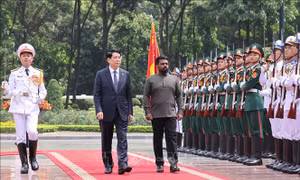 Chủ tịch nước Lương Cường chủ trì lễ đón chính thức Tổng thống Sri Lanka
