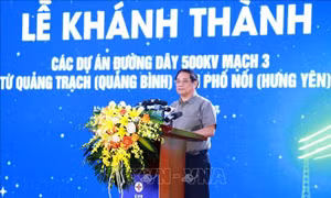 Thủ tướng dự Lễ khánh thành Dự án đường dây 500kV mạch 3 Quảng Trạch - Phố Nối