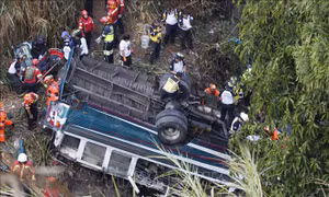 Tai nạn xe buýt nghiêm trọng ở Guatemala, ít nhất 31 người thiệt mạng