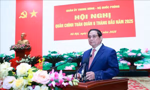 Thủ tướng dự Hội nghị Quân chính toàn quân 6 tháng đầu năm 2025