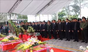 Truy điệu, an táng 8 hài cốt liệt sỹ tại Nghĩa trang Liệt sỹ Quốc gia Vị Xuyên