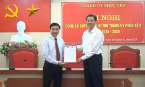 Bổ nhiệm ông Nguyễn Văn Mạnh làm Bí thư Thành ủy Phúc Yên