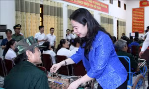  Phó Chủ tịch nước Võ Thị Ánh Xuân thăm, tặng quà thương, bệnh binh tại Nghệ An