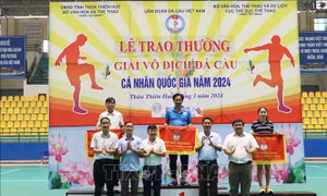 Đội Đồng Tháp nhất toàn đoàn Giải vô địch Đá cầu cá nhân quốc gia 2024