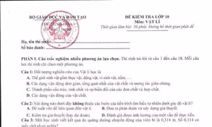 Đề thi minh họa các môn Khoa học Tự nhiên, Khoa học Xã hội 