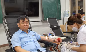 Ngày hội hiến máu tình nguyện 'Giọt hồng yêu thương' tại Hà Nội
