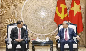 Tổng Bí thư, Chủ tịch nước Tô Lâm tiếp Bí thư Thành ủy, Chủ tịch Hội đồng nhân dân Thủ đô Viêng Chăn (Lào)