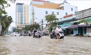 Triều cường Cần Thơ vượt báo động I gây ngập