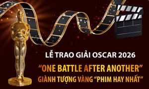 Lễ trao giải Oscar 2026: 'One Battle After Another' giành tượng vàng 'Phim hay nhất'