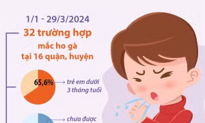 Hà Nội đã ghi nhận 32 trường hợp mắc ho gà tại 16 quận, huyện