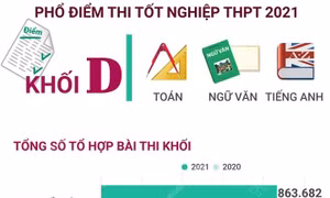 Phổ điểm thi tốt nghiệp THPT 2021 khối D 