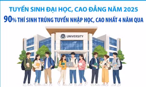 Tuyển sinh đại học, cao đẳng năm 2025: 90% thí sinh trúng tuyển nhập học, cao nhất 4 năm qua