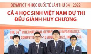 Cả 4 học sinh Việt Nam thi Olympic Tin học quốc tế đều giành huy chương