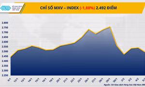 Giá bạc lao dốc hơn 9%, MXV-Index mất mốc 2.500 điểm
