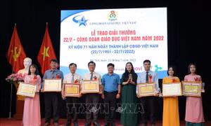 22 cán bộ tiêu biểu được trao Giải thưởng của Công đoàn Giáo dục Việt Nam