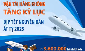 Vận tải hàng không tăng kỷ lục dịp Tết Ất Tỵ 