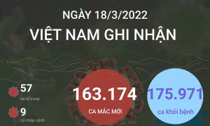 Ngày 18/3/2022, Việt Nam ghi nhận 163.174 ca mắc COVID-19
