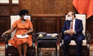 Chủ tịch nước Nguyễn Xuân Phúc tiếp Phó Chủ tịch Ngân hàng Thế giới Victoria Kwakwa
