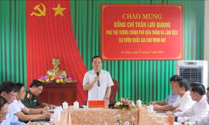 Phó Thủ tướng Trần Lưu Quang kiểm tra công tác phòng, chống cháy rừng tại Vườn Quốc gia Chư Mom Ray