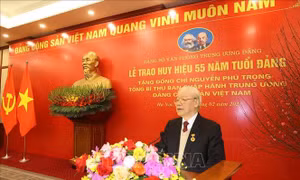 Phát biểu của Tổng Bí thư Nguyễn Phú Trọng tại Lễ nhận Huy hiệu 55 năm tuổi Đảng