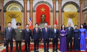 Tổng Bí thư, Chủ tịch nước Tô Lâm tiếp Đại sứ Triều Tiên đến trình Quốc thư