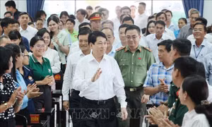 Chủ tịch nước Lương Cường tiếp xúc cử tri hai huyện Hóc Môn và Củ Chi