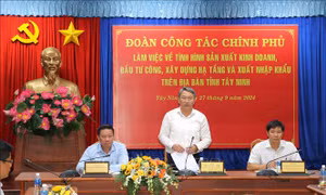 Đoàn công tác của Chính phủ làm việc tại tỉnh Tây Ninh