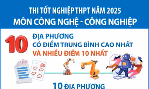 Thi tốt nghiệp THPT năm 2025 môn Công nghệ - Công nghiệp: Các địa phương có điểm trung bình cao nhất và nhiều điểm 10 nhất