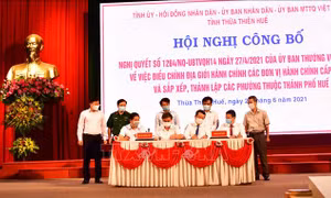 Thừa Thiên – Huế: Công bố điều chỉnh địa giới hành chính cấp huyện, phường
