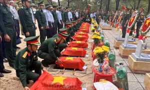 Truy điệu và an táng hài cốt liệt sỹ hy sinh tại Lào
