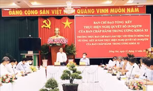 Đồng chí Trần Tuấn Anh làm việc tại Đồng Nai về tổng kết 10 năm thực hiện Nghị quyết số 19-NQ/TW