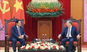Tổng Bí thư Tô Lâm tiếp Đoàn đại biểu cấp cao Đảng Nhân dân Campuchia