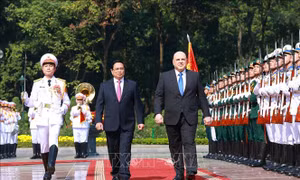 Thủ tướng Phạm Minh Chính chủ trì lễ đón Thủ tướng Liên bang Nga