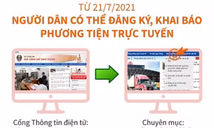 Từ 21/7/2021, người dân có thể đăng ký, khai báo phương tiện trực tuyến