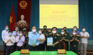 Quân khu 9 hỗ trợ An Giang thu hoạch, vận chuyển nông sản