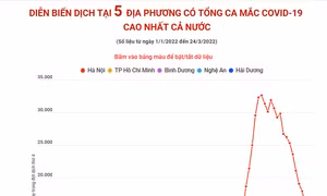 Diễn biến dịch tại 5 tỉnh, thành có tổng ca mắc COVID-19 cao nhất cả nước