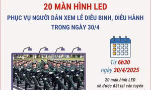 20 màn hình LED phục vụ người dân xem lễ diễu binh, diễu hành ngày 30/4