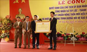 Xã đầu tiên của Yên Bái được công nhận đạt chuẩn nông thôn mới kiểu mẫu 