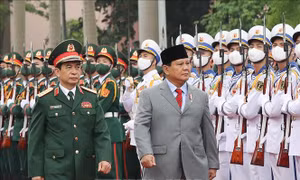Bộ trưởng Phan Văn Giang đón và hội đàm với Bộ trưởng Quốc phòng Indonesia 