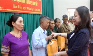Quyền Chủ tịch nước Võ Thị Ánh Xuân thăm, tặng quà gia đình chính sách tỉnh Kon Tum