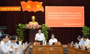 Đoàn công tác Tiểu ban Văn kiện Đại hội XIV của Đảng làm việc với Ban Thường vụ Thành ủy Đà Nẵng