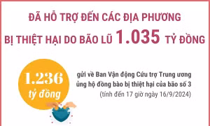 Đã hỗ trợ các địa phương bị thiệt hại do bão lũ 1.035 tỷ đồng
