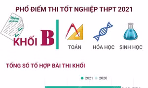Phổ điểm thi tốt nghiệp THPT 2021 khối B