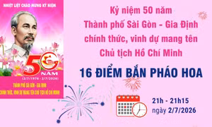 Thành phố Hồ Chí Minh bắn pháo hoa tại 16 điểm dịp kỷ niệm 50 năm mang tên Bác