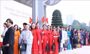 Các đại biểu đến dự Phiên khai mạc Đại hội X Mặt trận Tổ quốc Việt Nam