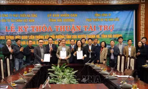 Hải Dương ký thỏa thuận tài trợ xây dựng nút giao kết nối đường tỉnh 390 với cao tốc Hà Nội - Hải Phòng
