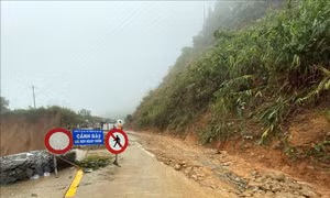 Cơ bản khắc phục tuyến đường bị sạt lở tại huyện Kon Plông, Kon Tum
