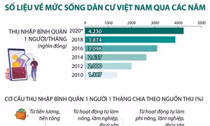 Số liệu về mức sống dân cư Việt Nam qua các năm