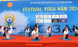 Trên 500 người đồng diễn tại Festival 'Yoga cho sự hài hòa và bình yên'